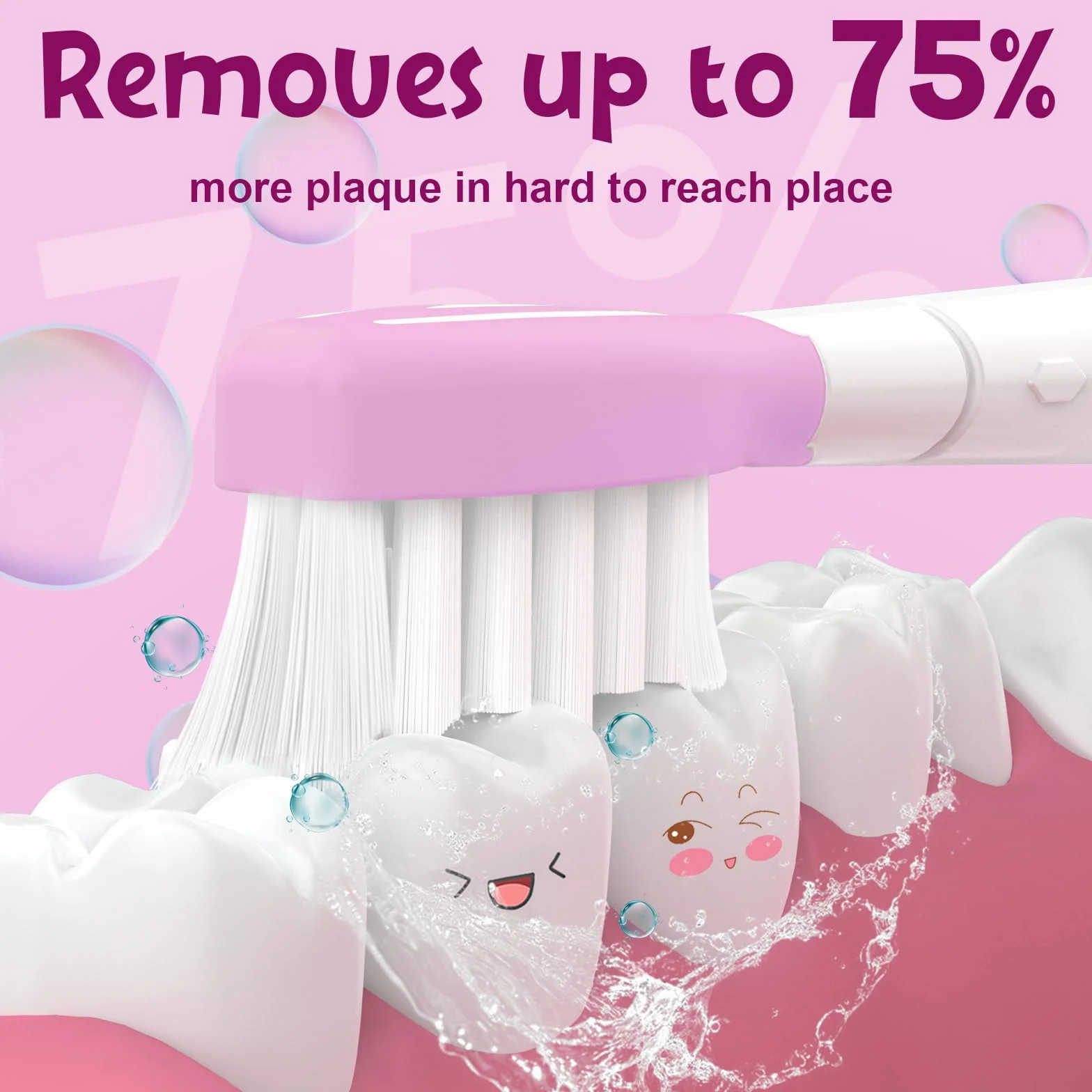 Szczoteczki do zębów dla dzieci kompatybilne z Philips Sonicare Electric Brushet dla dzieci od 7 lat, różowo-zielone, 4 sztuki
