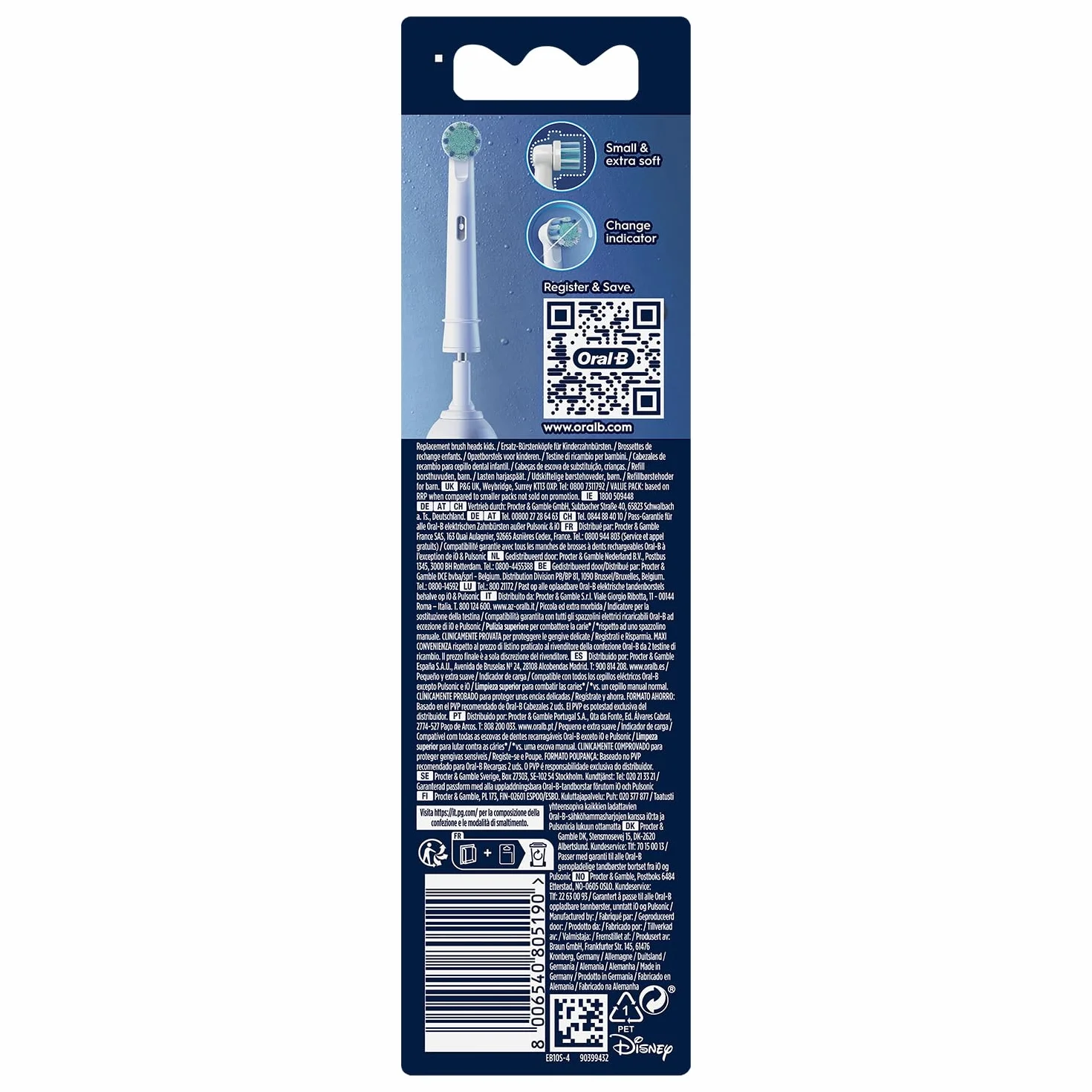 Oral-B Pro Kids końcówki do elektrycznych szczoteczek do zębów, Disney Star Wars, 4 sztuki, zaprojektowane do delikatnego szczotkowania
