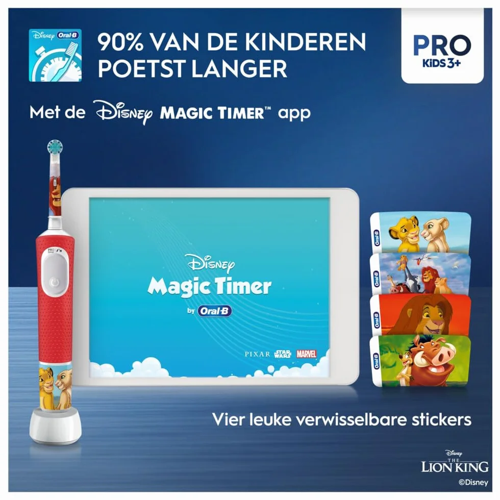 Oral-B Pro Kids König der Löwen elektryczna szczoteczka do zębów, zaprojektowana przez Braun