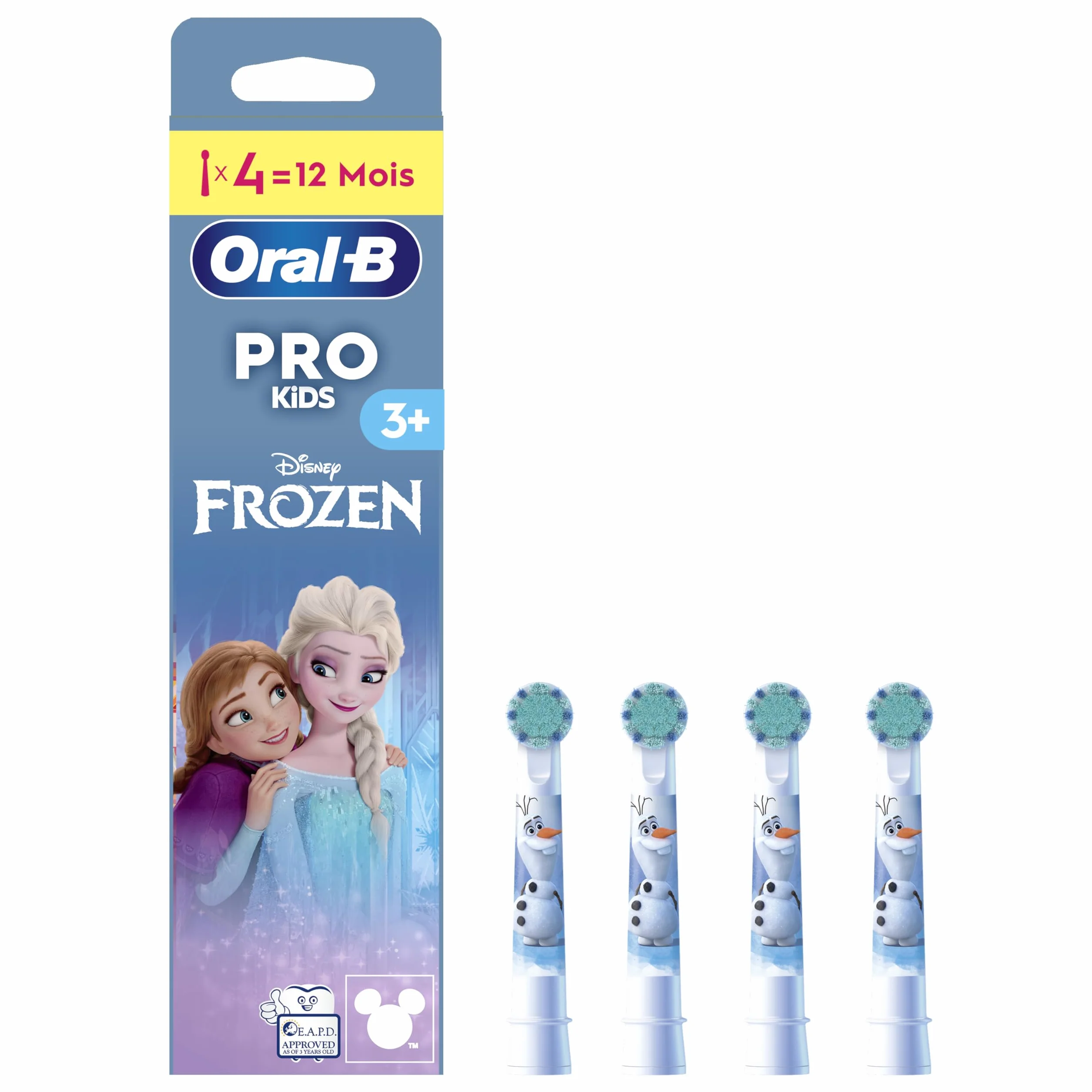 Oral-B Pro Kids 4 końcówki do elektrycznych szczoteczek do zębów, Disney, królowa lodu, zaprojektowane do delikatnego szczotkowania