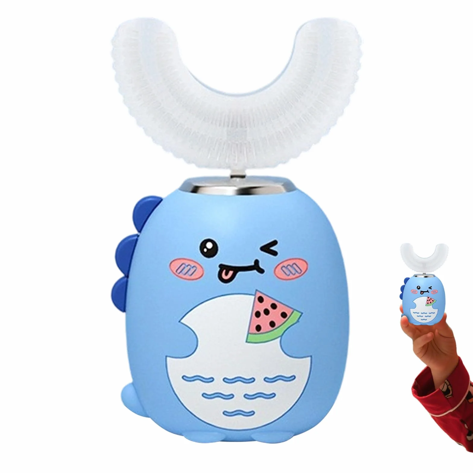 Kids Auto Toothbrush - Cartoon Waterproof U Shaped Electric Brush for Ages 2-6 | 3 Modes with Timer, Orals Cleaning Tool for Boys Girls Encouraging Brushing Habits Preventing Cavities Daily Care