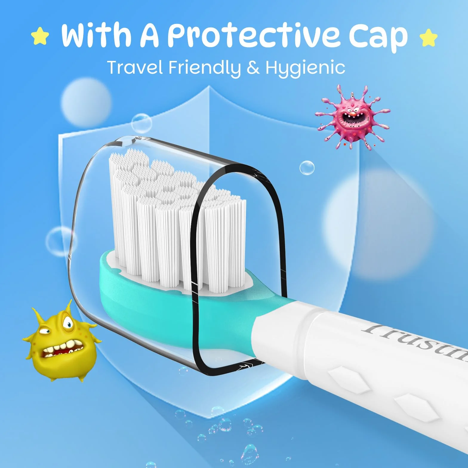 Trustnice Compact Mini wymienne szczoteczki do szczoteczek Philips Sonicare kids – kompatybilne z Philips Sonicare Snap-on, dla dzieci w wieku od 3 do 7 lat, 8 sztuk w opakowaniu