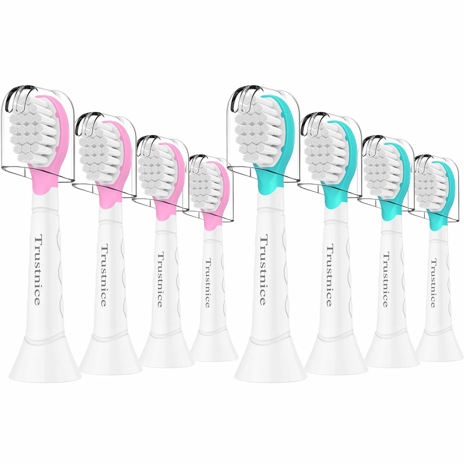 Trustnice Compact Mini wymienne szczoteczki do szczoteczek Philips Sonicare kids – kompatybilne z Philips Sonicare Snap-on, dla dzieci w wieku od 3 do 7 lat, 8 sztuk w opakowaniu