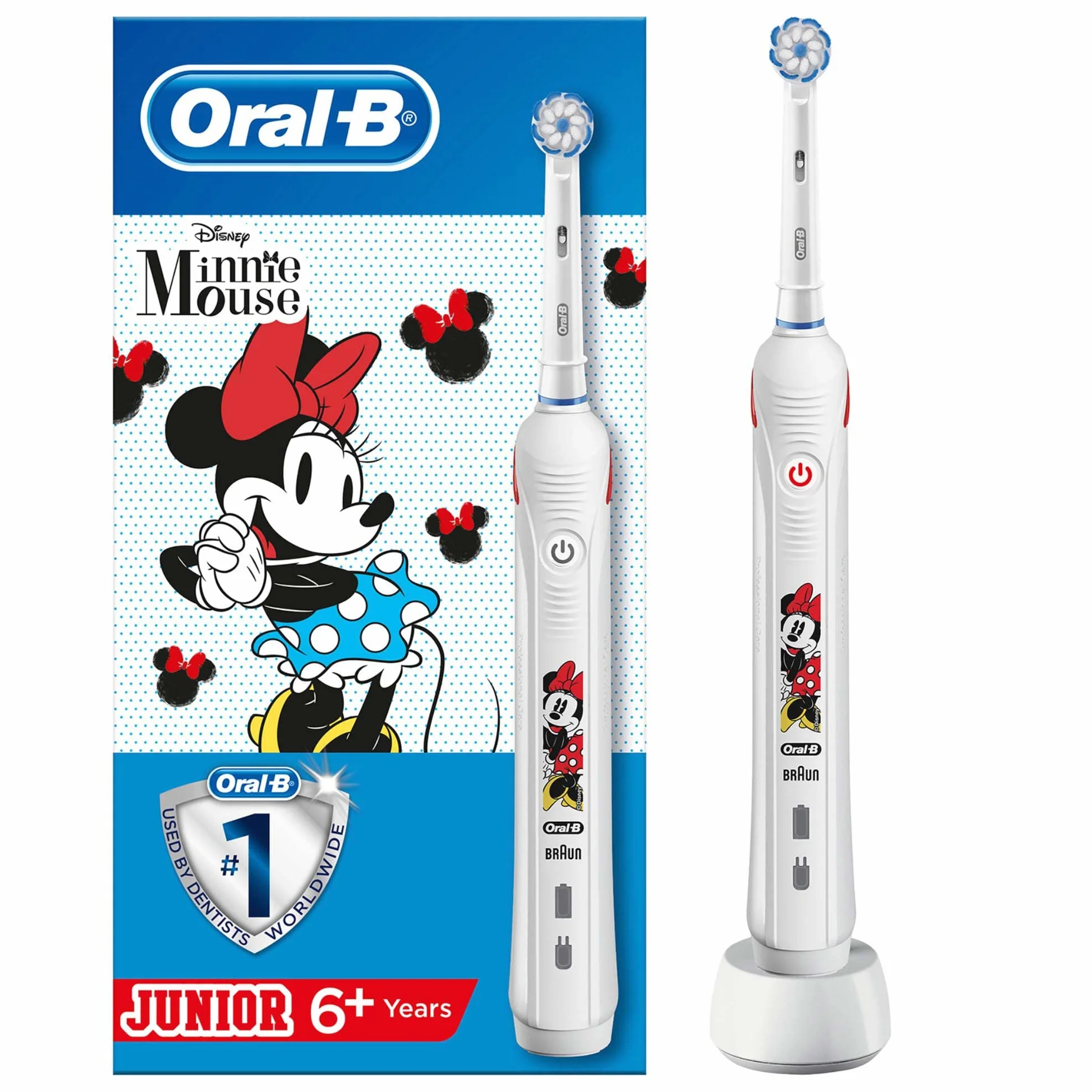 Oral-B - Junior - Myszka Minnie - Elektryczna szczoteczka do zębów - Biała - 1 sztuk