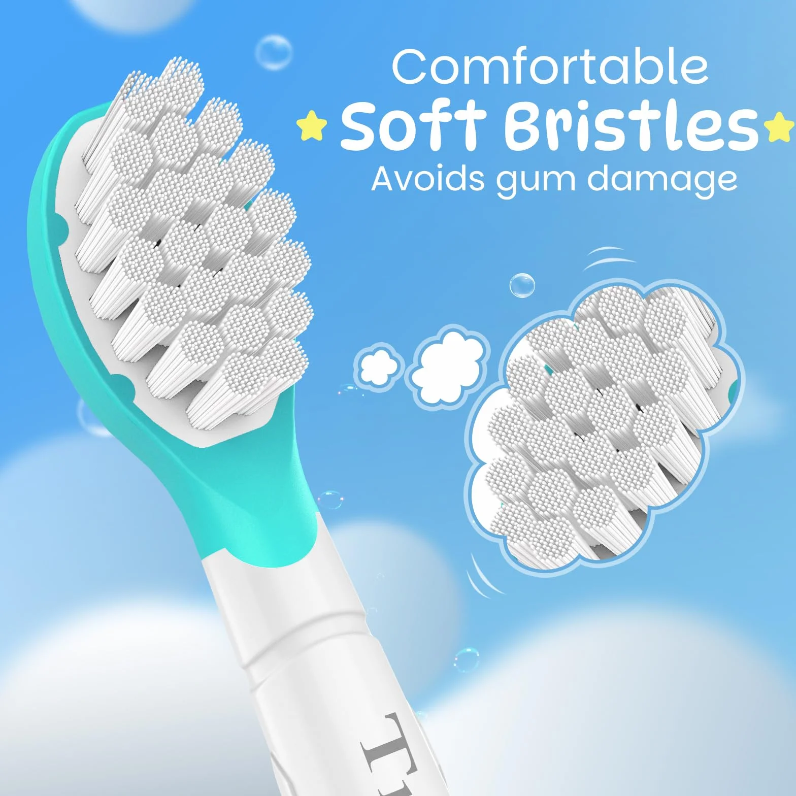 Trustnice Compact Mini wymienne szczoteczki do szczoteczek Philips Sonicare kids – kompatybilne z Philips Sonicare Snap-on, dla dzieci w wieku od 3 do 7 lat, 8 sztuk w opakowaniu