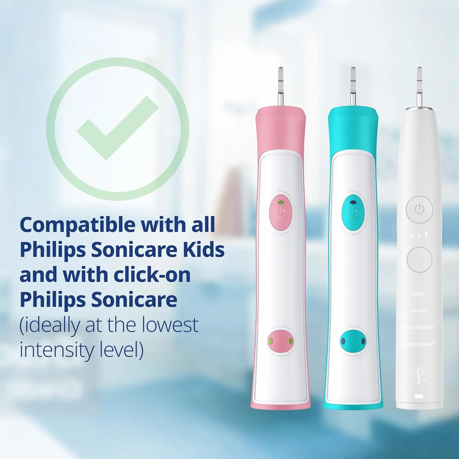 demirdental Szczotki zamienne dla dzieci, pasują do Philips Sonicare Kids Compact Mini, odpowiednie dla dzieci w wieku 3-6 lat, odpowiadają HX6034 HX6038, turkusowe, zestaw 8 sztuk