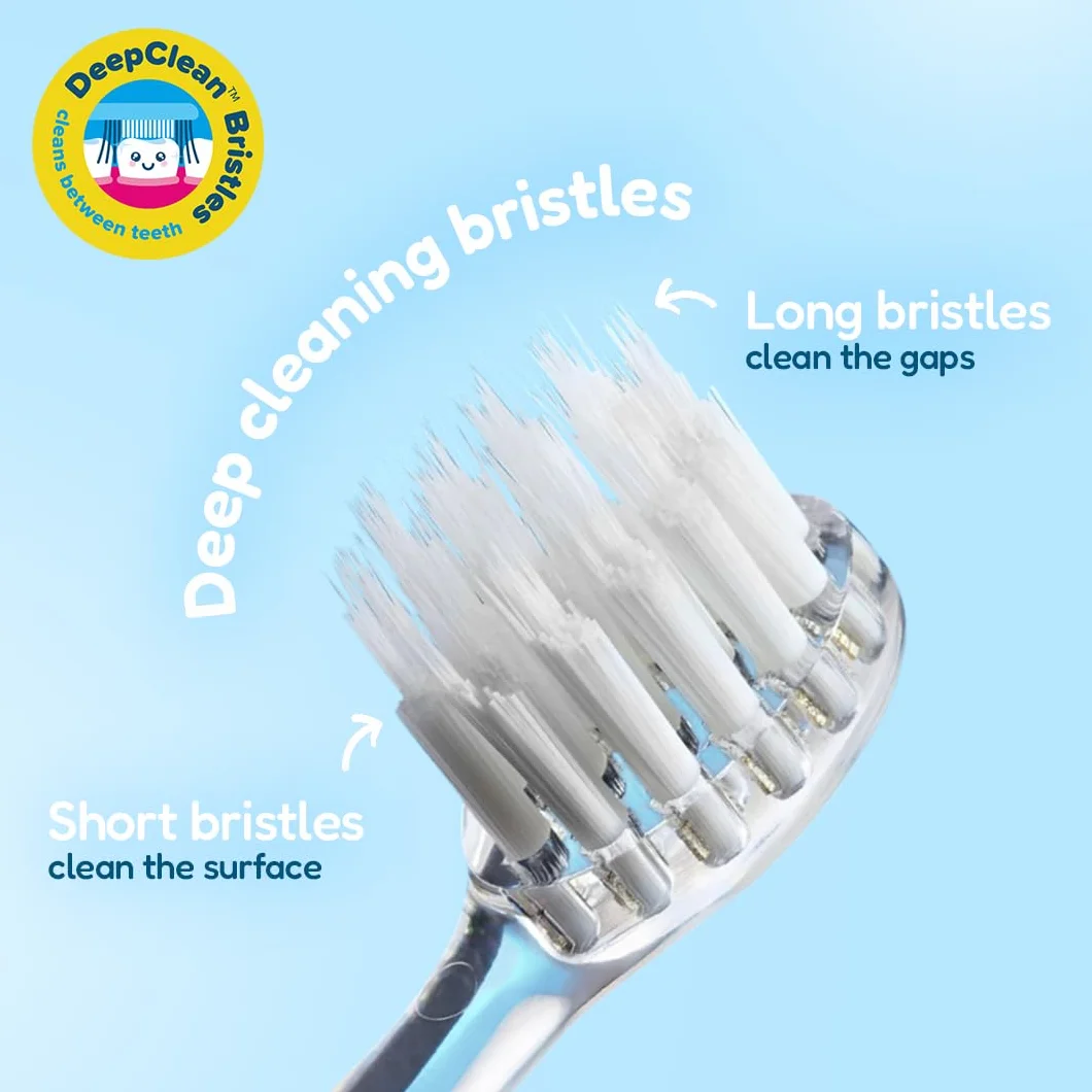 Brush-Baby WildOnes elektryczna szczoteczka do zębów dla dzieci, 1 uchwyt, 3 głowice, kabel do ładowania USB, dla dzieci w wieku 0-10 (pengiun)