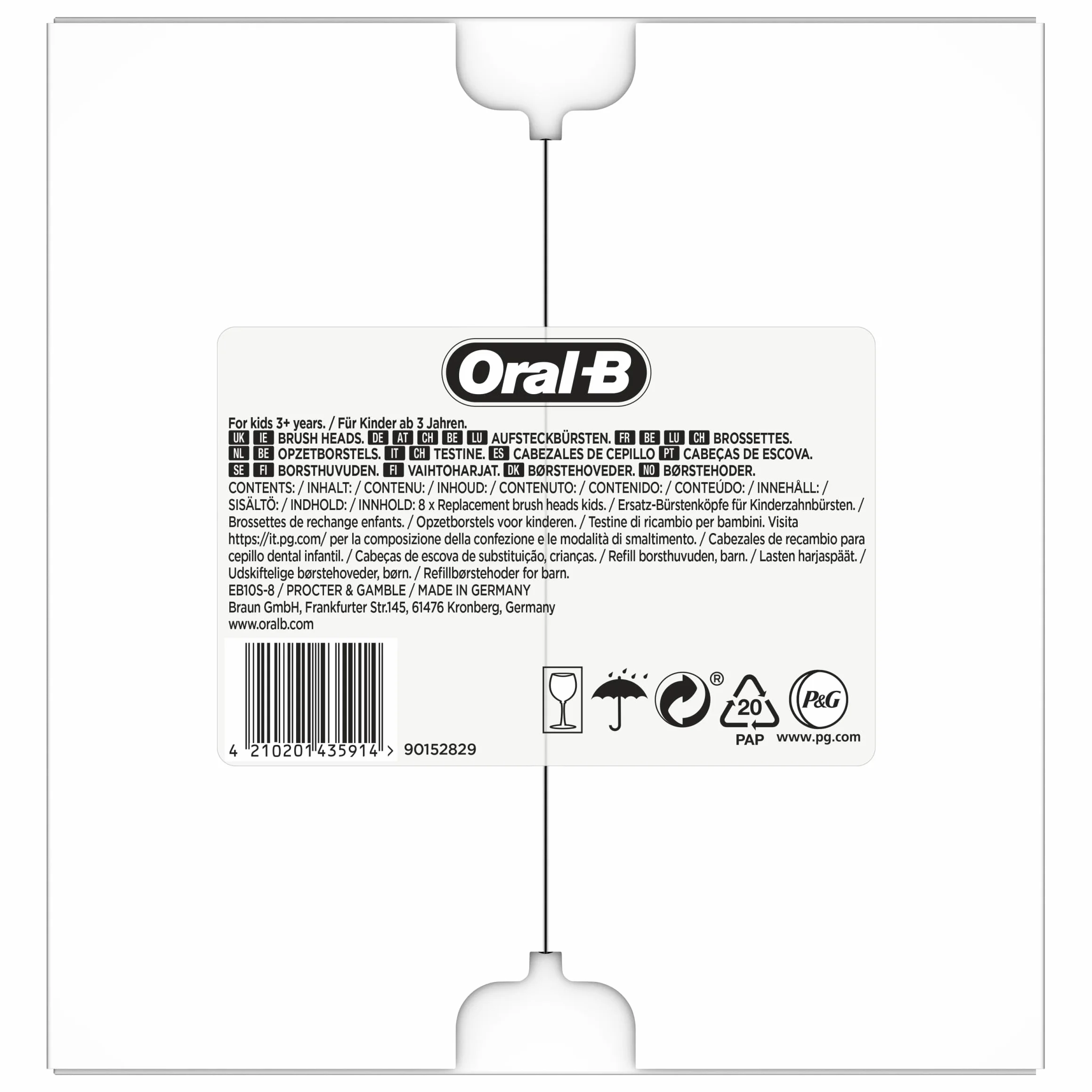 Oral-B Kids Spiderman końcówki do elektrycznej szczoteczki do zębów, 8 sztuk, bardzo miękkie włosie, nasadka na szczoteczki do zębów Oral-B dla dzieci od 3 lat, opakowanie kompatybilne z skrzynką na