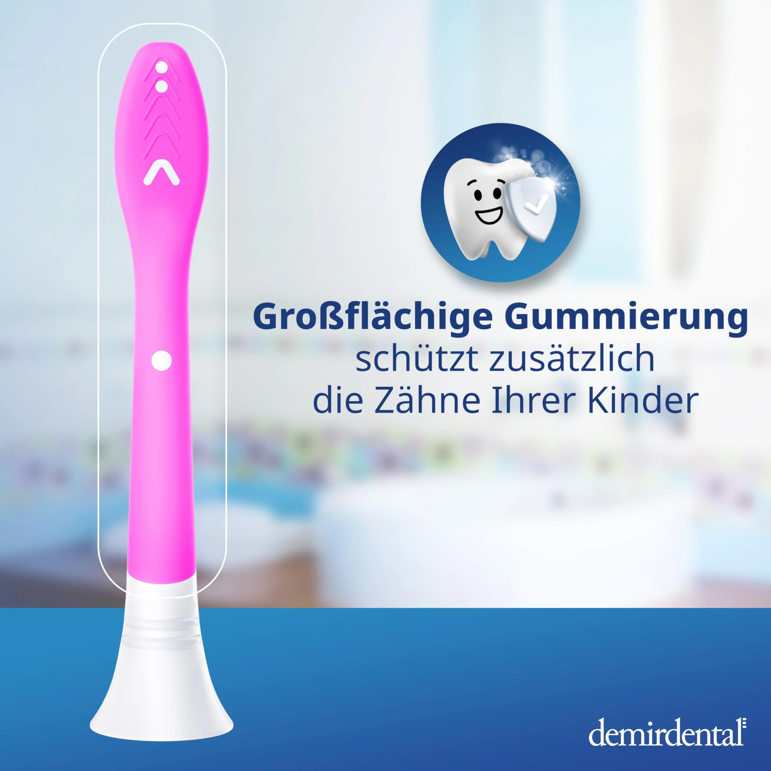 demirdental Philips Sonicare głowice dziecięce dla dzieci, pierwsze zęby stałe 7-10 lat, odpowiednik HX6048 HX6043, magenta, zestaw 8 szt