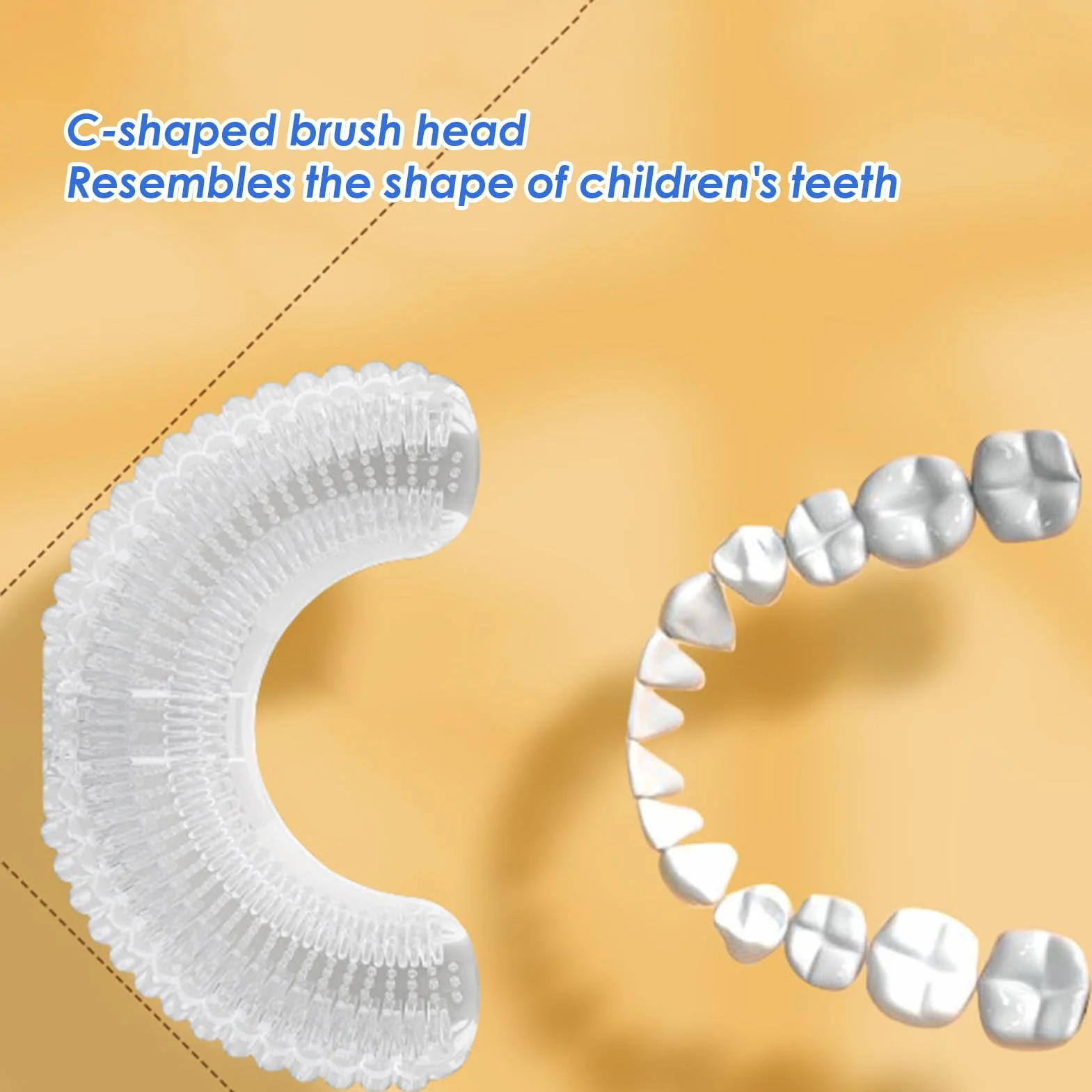 Kids Electric Toothbrush - Cartoon Waterproof Toothbrush, Electric U Shaped with 3 Modes Timer, Hygiene Accessory, Care Tool, Brushing Gadget for Ages 2-6 Boys Girls Preventing Cavities Care