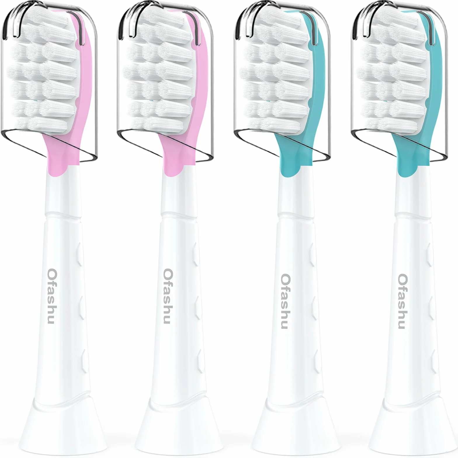 Szczoteczki do zębów dla dzieci kompatybilne z Philips Sonicare Electric Brushet dla dzieci od 7 lat, różowo-zielone, 4 sztuki