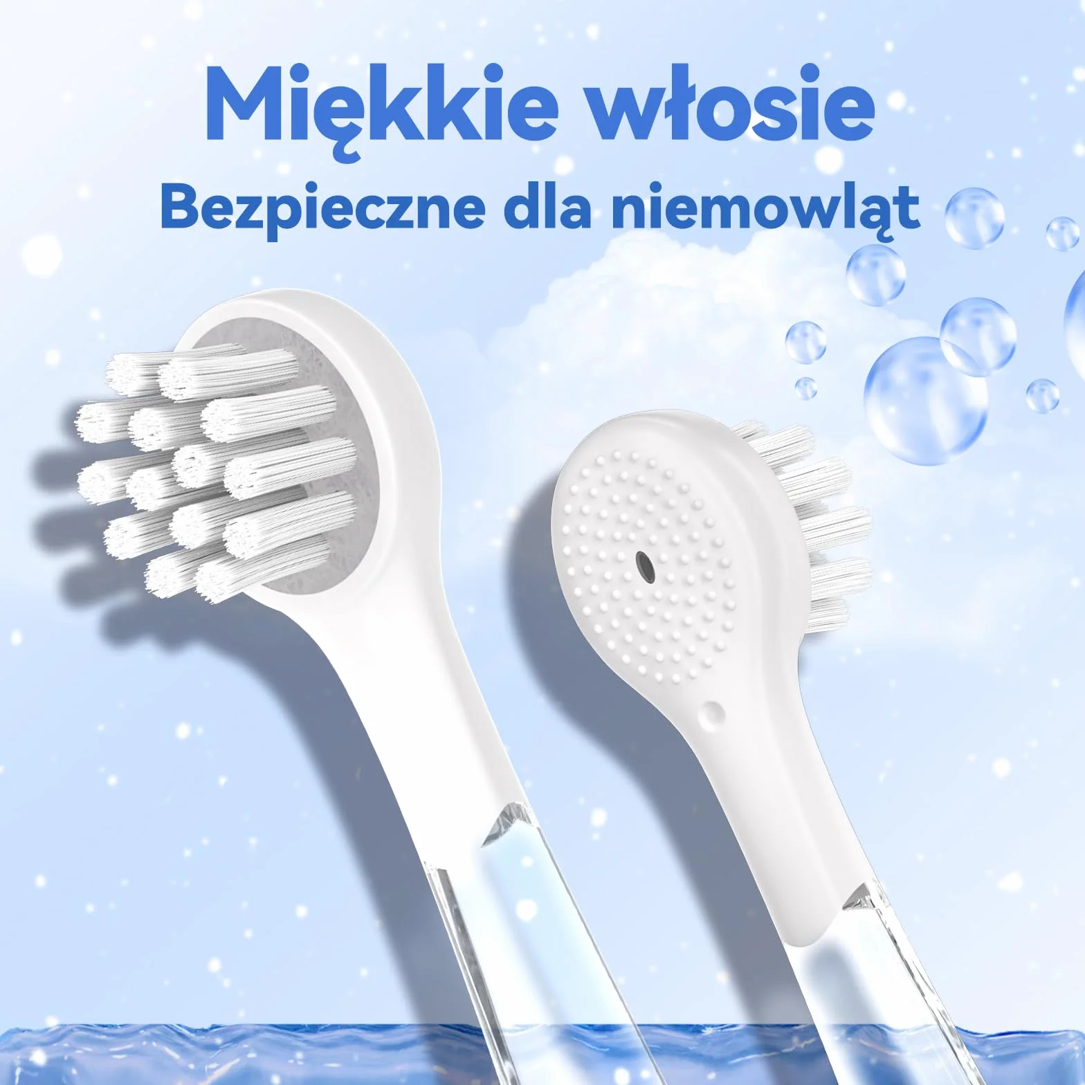 Seago Szczoteczka do zębów dla niemowląt w wieku 0-2-3 lat, elektryczna, dla małych dzieci, zasilana bateriami, soniczna szczoteczka do zębów z timerem, światłem LED i 4 miękkimi końcówkami