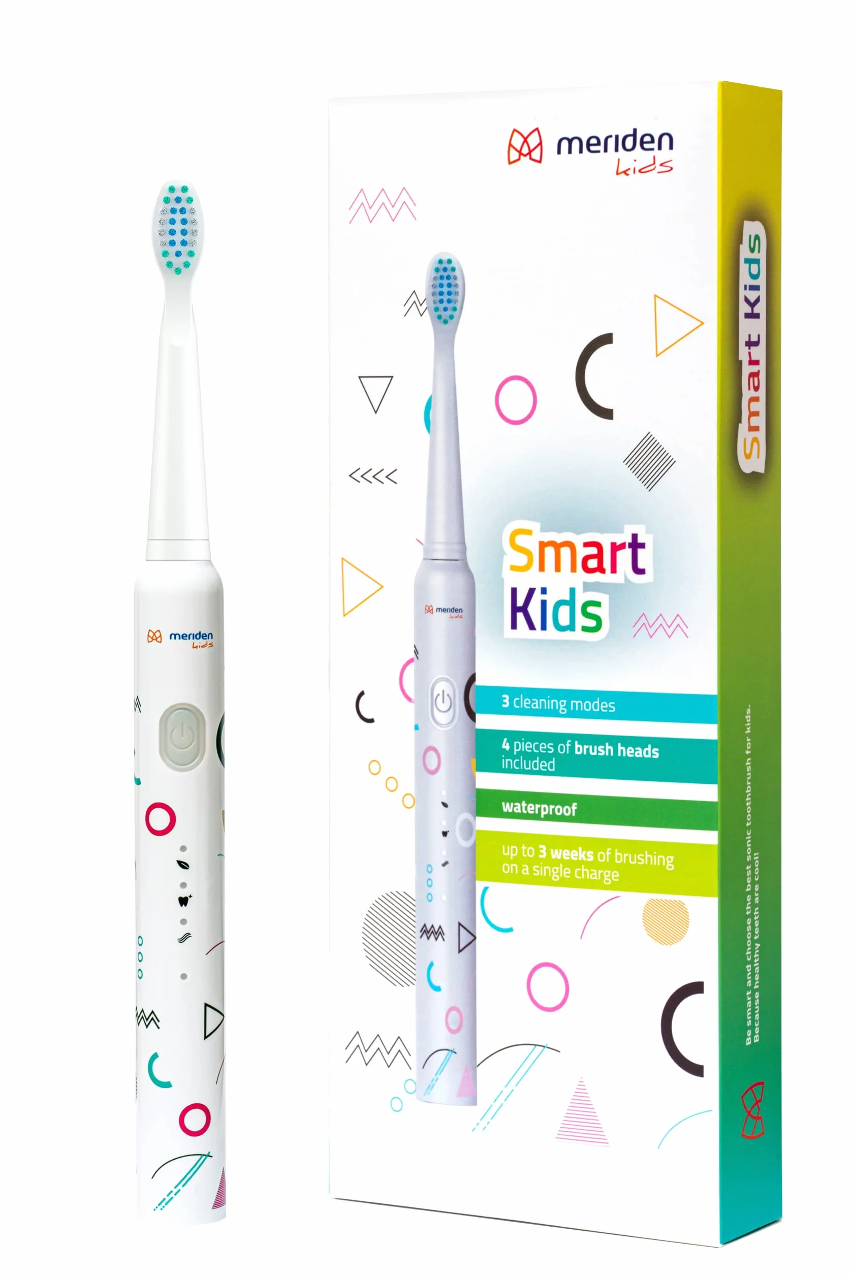 MERIDEN Smart KIDS MK200G szczoteczka do zębów dla dzieci od 5 lat, końcówka z timerem, wodoszczelna, elektryczna szczoteczka do zębów