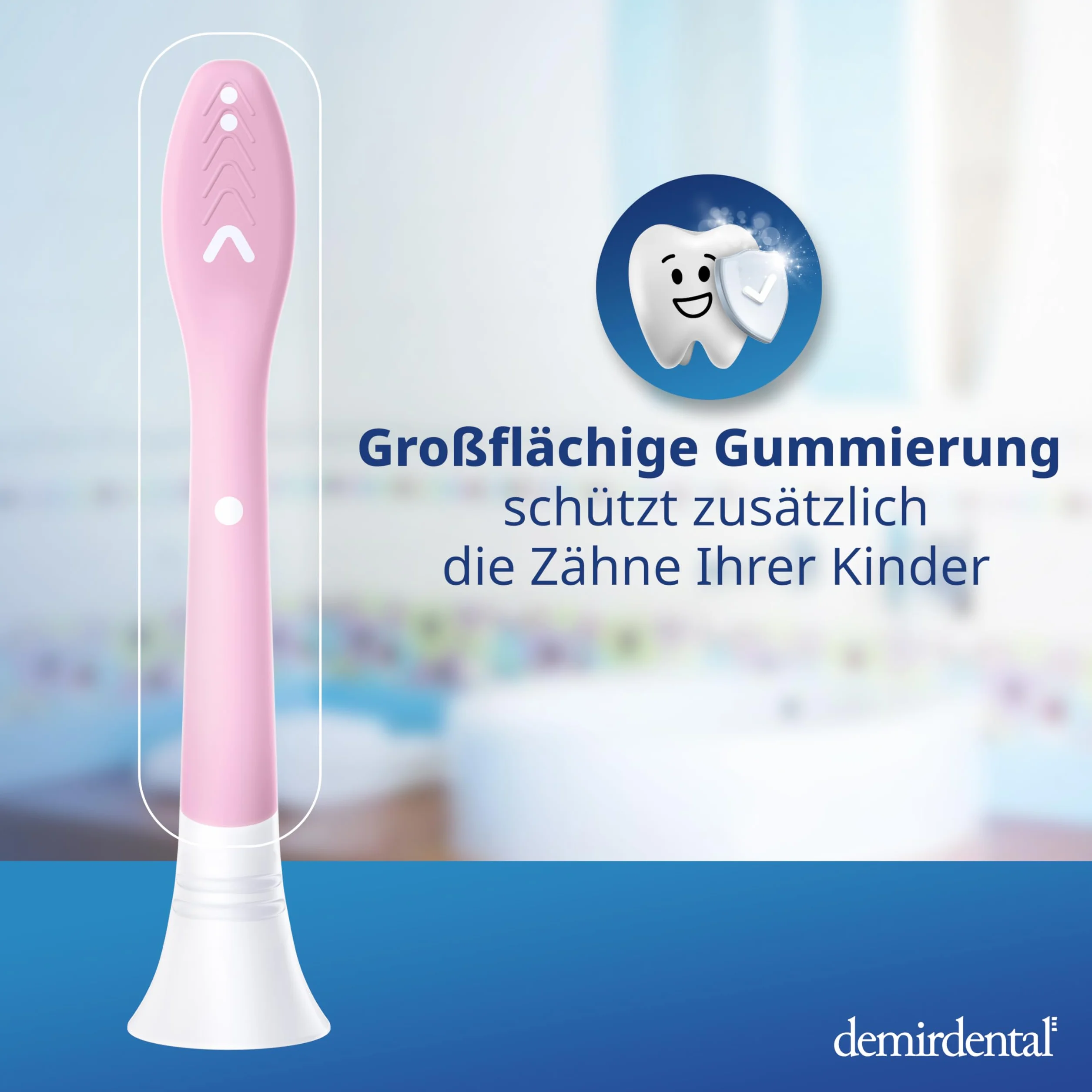demirdental Szczotki zamienne dla dzieci, pasują do Philips Sonicare Kids, odpowiednie dla dzieci w wieku 7-10 lat, odpowiadają HX6044 HX6048, różowe, zestaw 8 sztuk