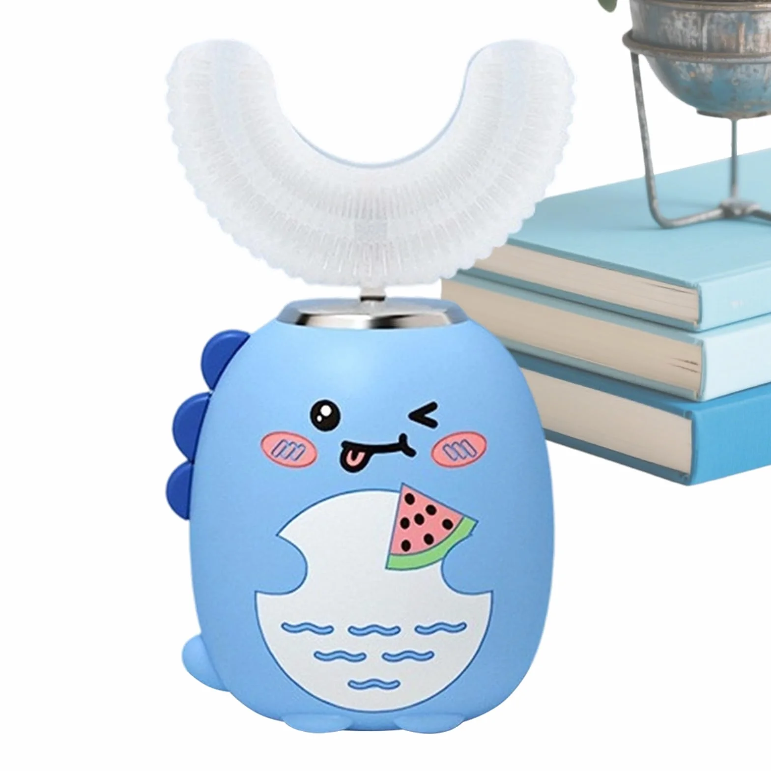 Kids Electric Toothbrush - Cartoon Waterproof Toothbrush, Electric U Shaped with 3 Modes Timer, Hygiene Accessory, Care Tool, Brushing Gadget for Ages 2-6 Boys Girls Preventing Cavities Care