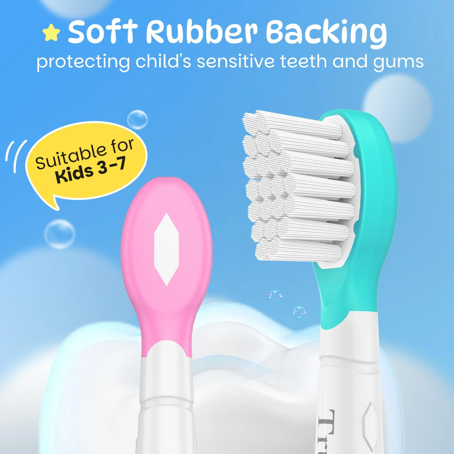 Trustnice Compact Mini wymienne szczoteczki do szczoteczek Philips Sonicare kids – kompatybilne z Philips Sonicare Snap-on, dla dzieci w wieku od 3 do 7 lat, 8 sztuk w opakowaniu