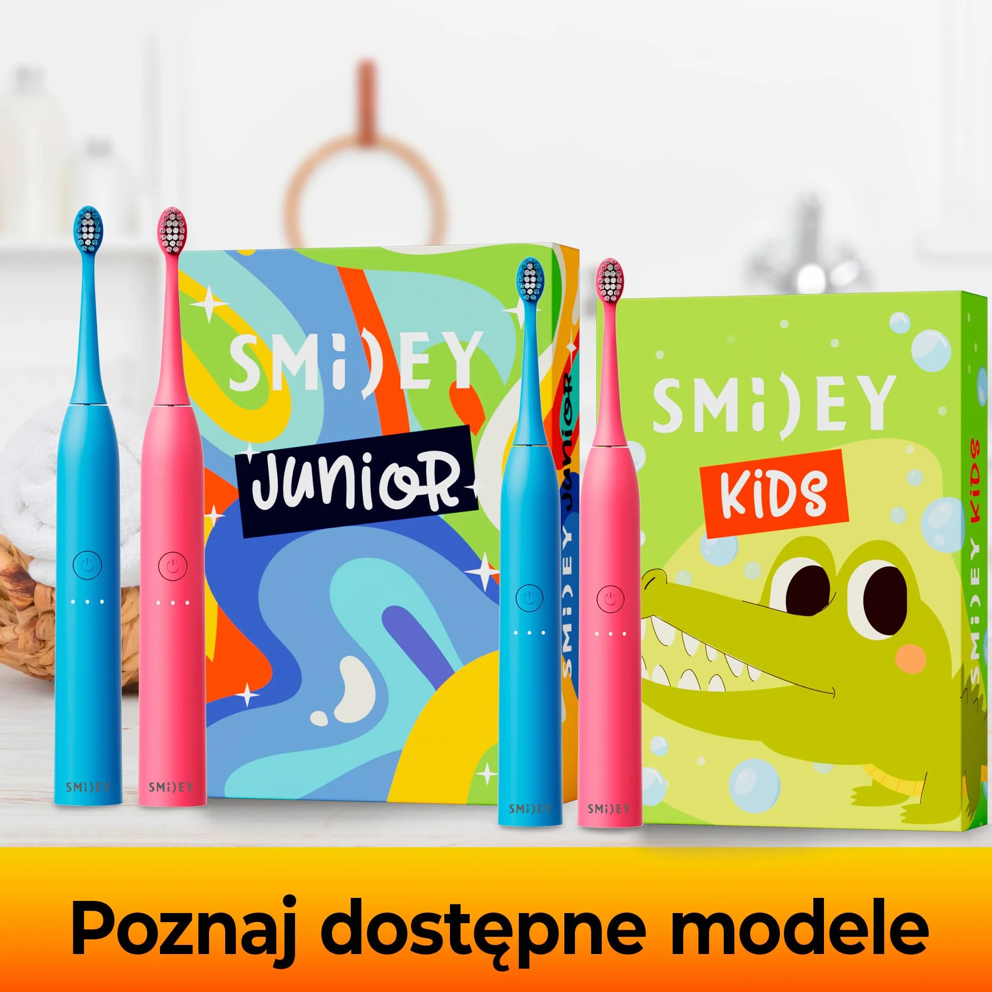 SMILEY Kids Elektryczna szczoteczka do zębów dla dzieci | Ultradźwiękowe szczoteczki soniczne do zębów | Szczoteczka do zębów dla dzieci i akcesoria: kabel USB-C i zestaw naklejek