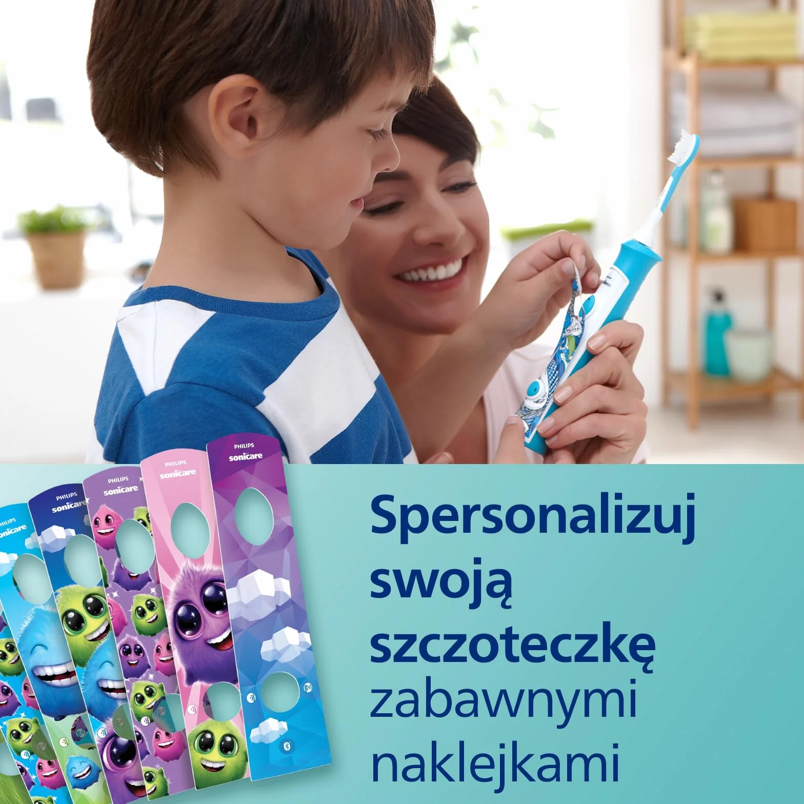 Philips Sonicare For Kids, elektryczna szczoteczka soniczna z aplikacją, dla dzieci w wieku od 3 lat, z funkcją SmarTimer i QuadPacer dla dokładnego czyszczenia, kolor różowy, model HX6352/42