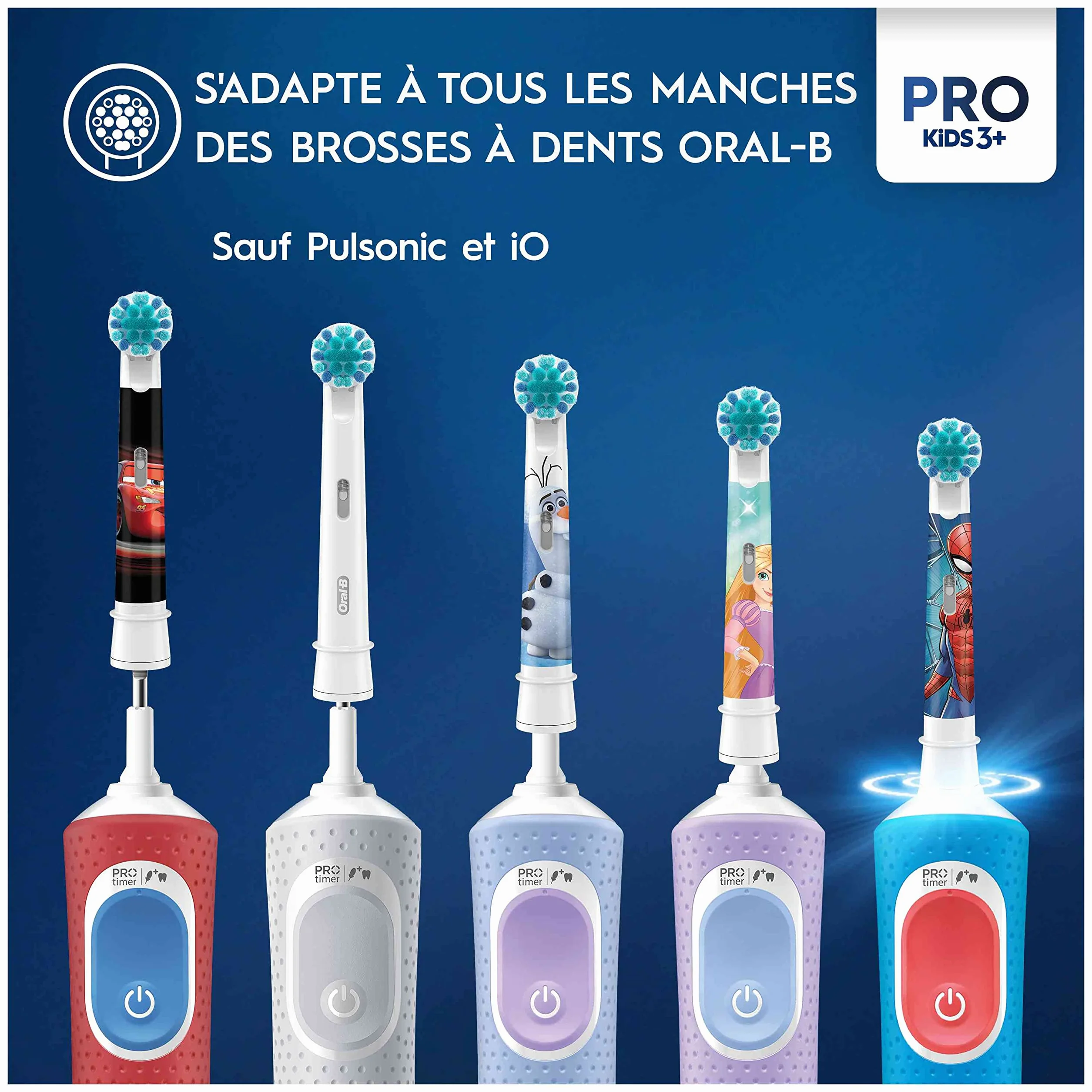 Oral-B Pro Kids 4 końcówki do elektrycznych szczoteczek do zębów, Disney, królowa lodu, zaprojektowane do delikatnego szczotkowania
