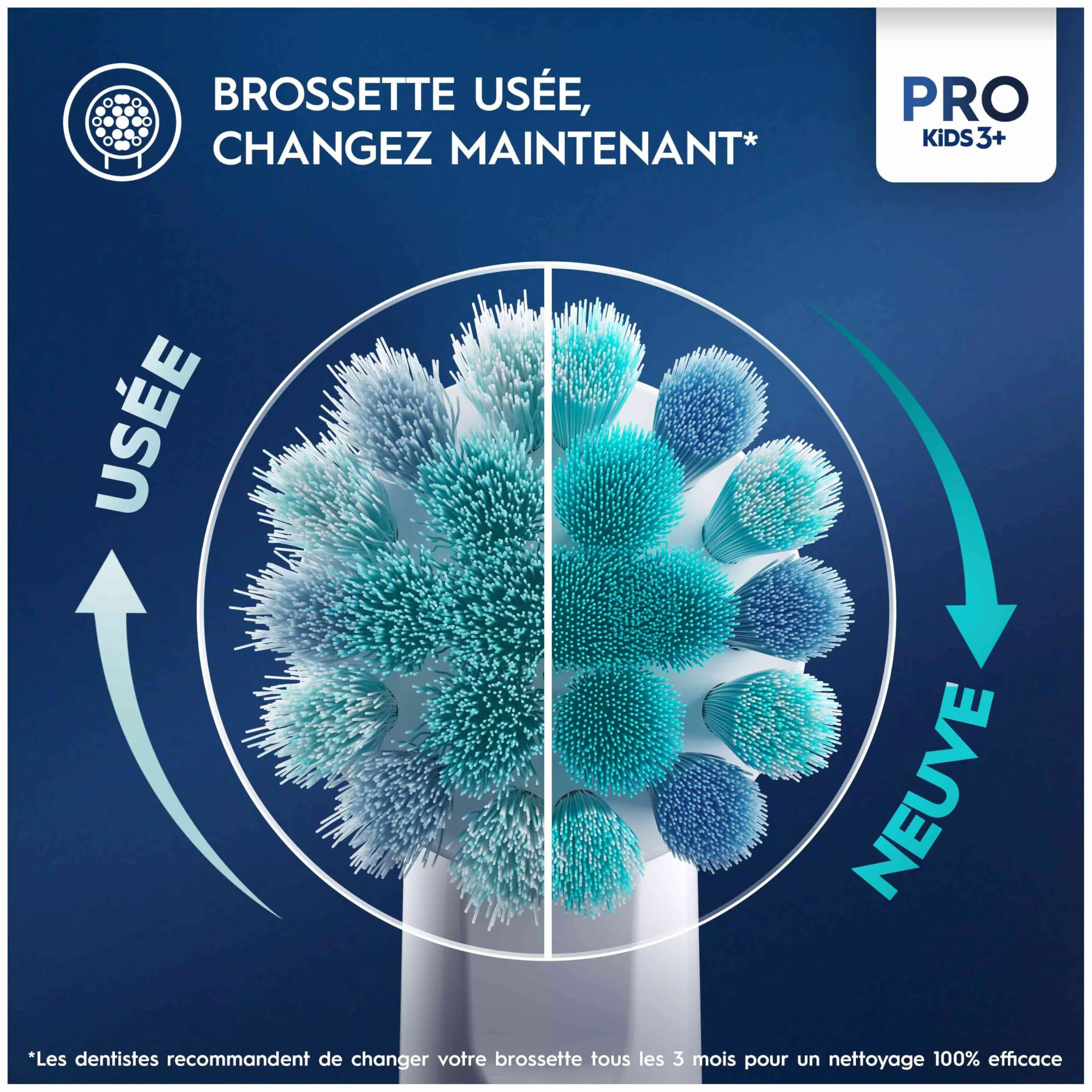 Oral-B Pro Kids 4 końcówki do elektrycznych szczoteczek do zębów, Disney, królowa lodu, zaprojektowane do delikatnego szczotkowania