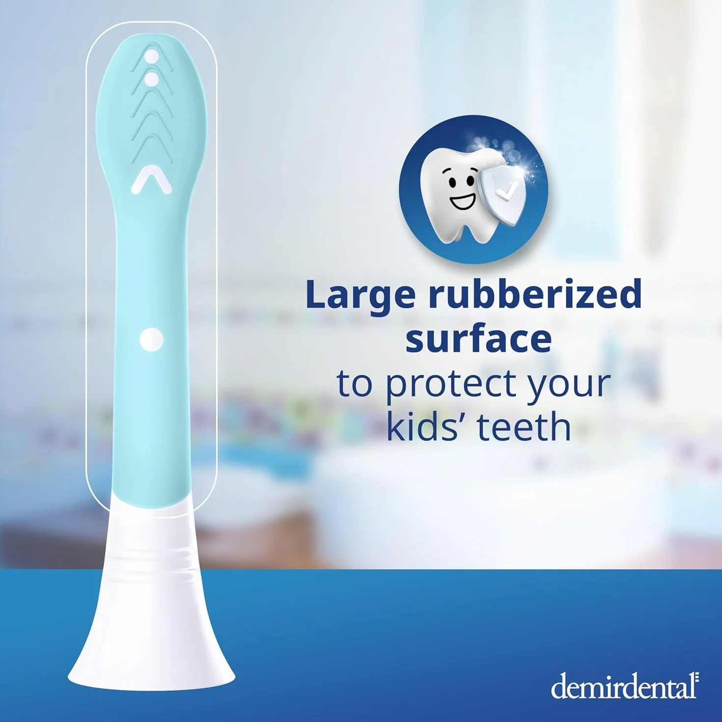 demirdental Szczotki zamienne dla dzieci, pasują do Philips Sonicare Kids Compact Mini, odpowiednie dla dzieci w wieku 3-6 lat, odpowiadają HX6034 HX6038, turkusowe, zestaw 8 sztuk