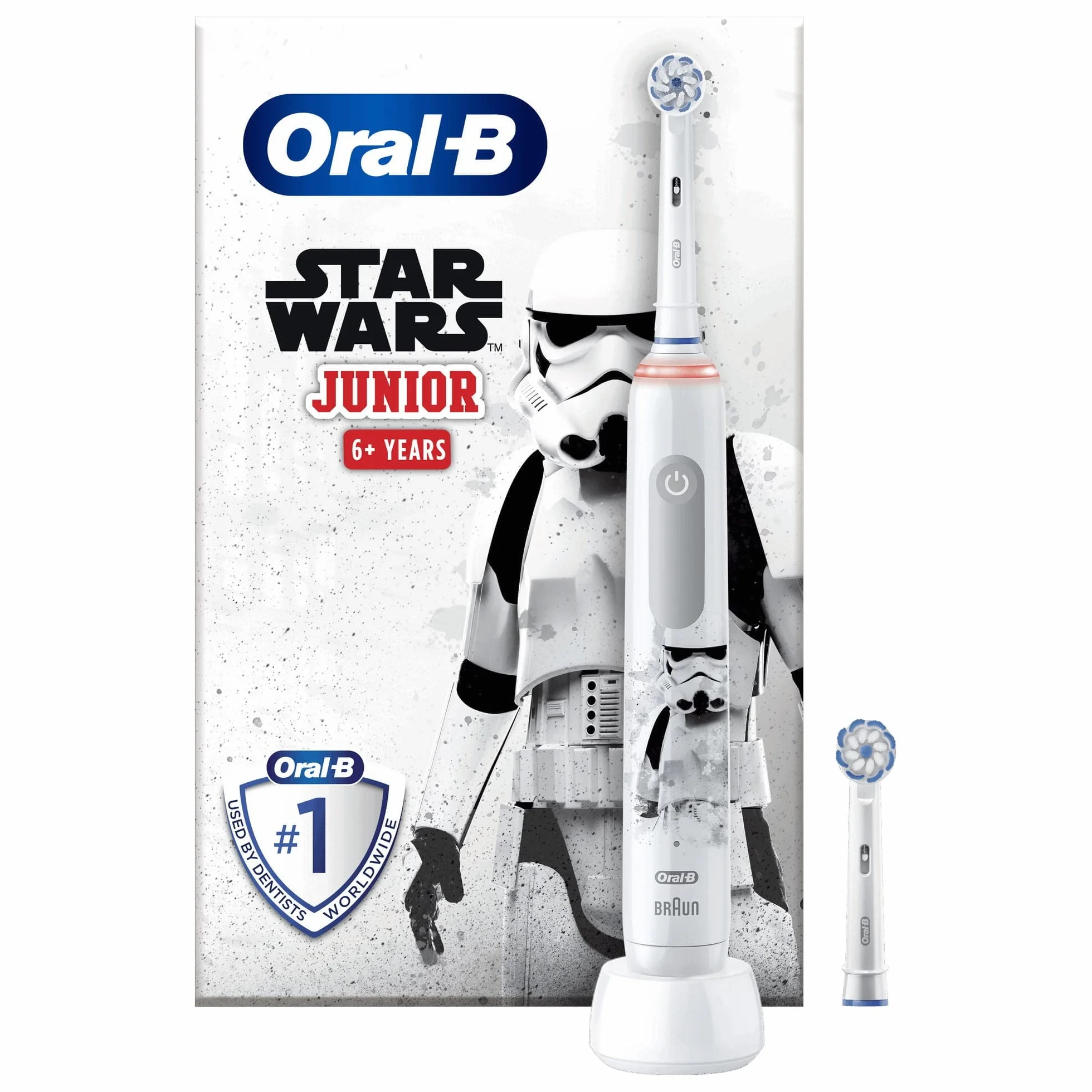 Oral-B Elektryczna szczoteczka do zębów, 1 uchwyt z Gwiezdnymi Wojnami, 2 szczotki, 6 lat i więcej